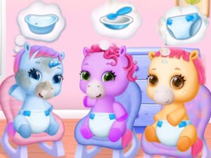 Baby Pony Sisters Care Le Jeu de Soin Poney pour Enfants