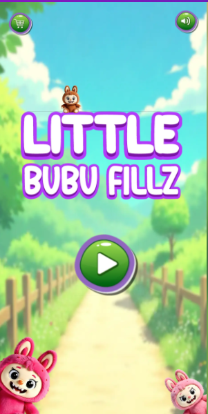 Écran de jeu de Little Bubu Fillz avec une forme à remplir et des blocs colorés