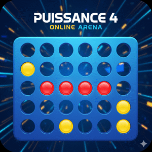 Grille de jeu Puissance 4 avec jetons rouges et jaunes alignés