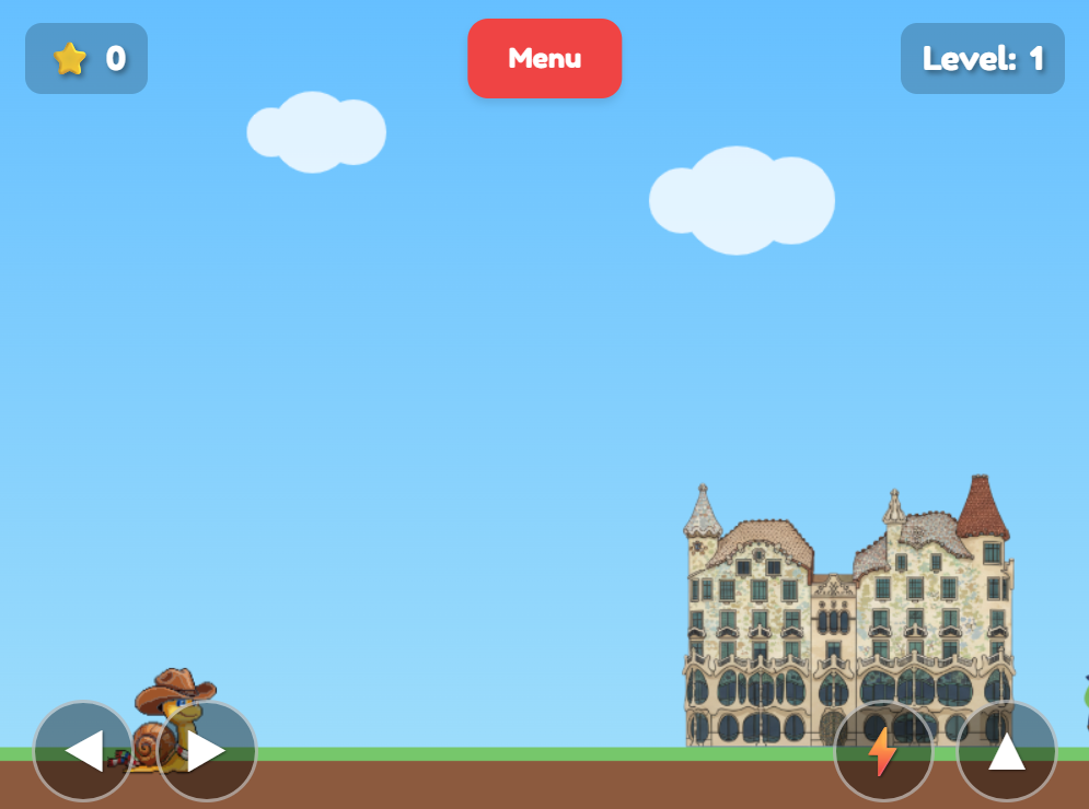 Jouez à Snaily Braver Europe Adventure, un jeu de plateforme avec un escargot héros.