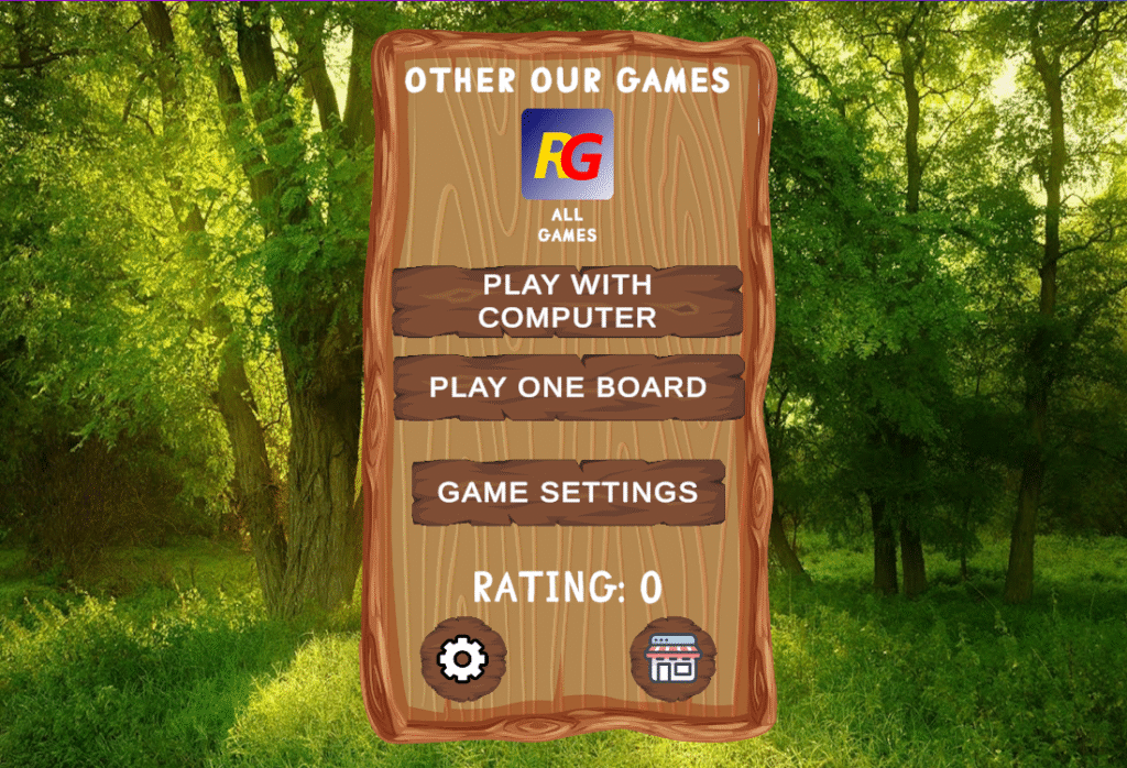 Partie de jeu de dames en ligne sur un damier en bois dans une forêt - Classic Checkers Forest